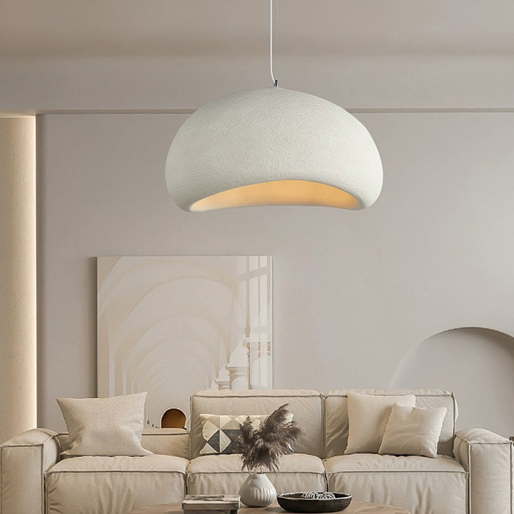 Contemporary Scandinavian Semicircle Polystyrene 1 - Light Pendant Light For Dining Room