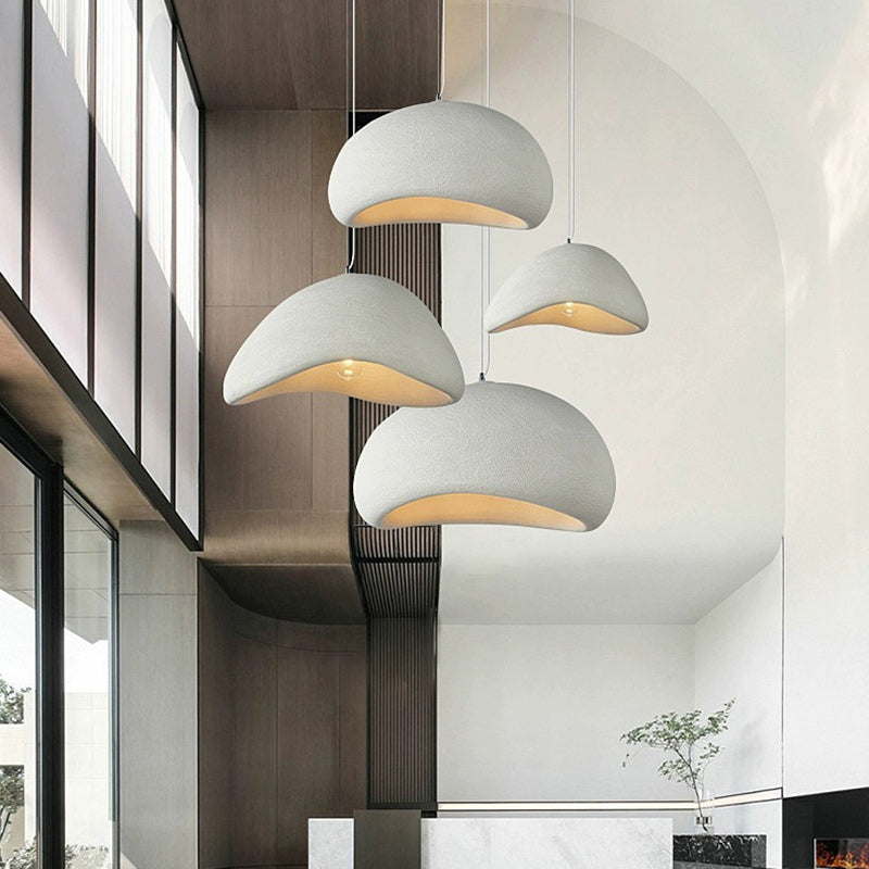 Contemporary Scandinavian Semicircle Polystyrene 1 - Light Pendant Light For Dining Room