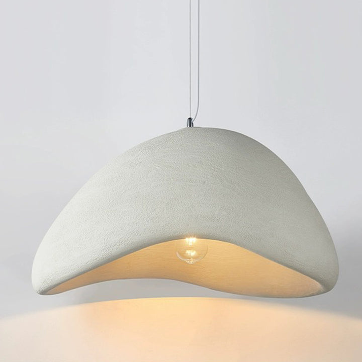 Contemporary Scandinavian Semicircle Polystyrene 1 - Light Pendant Light For Dining Room