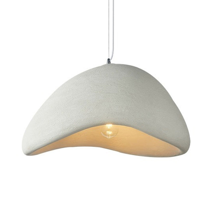 Contemporary Scandinavian Semicircle Polystyrene 1 - Light Pendant Light For Dining Room