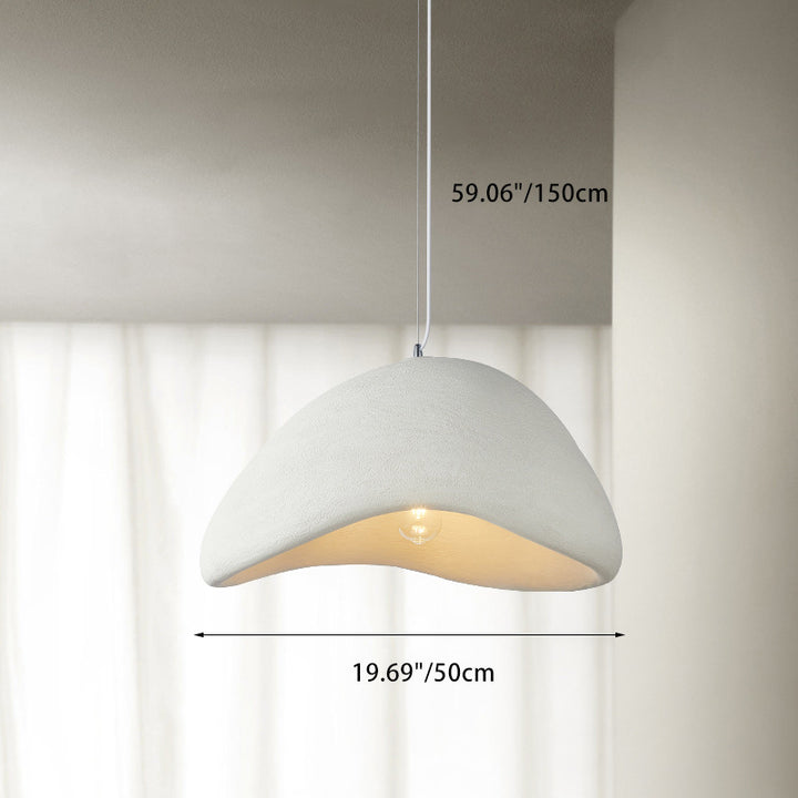 Contemporary Scandinavian Semicircle Polystyrene 1 - Light Pendant Light For Dining Room