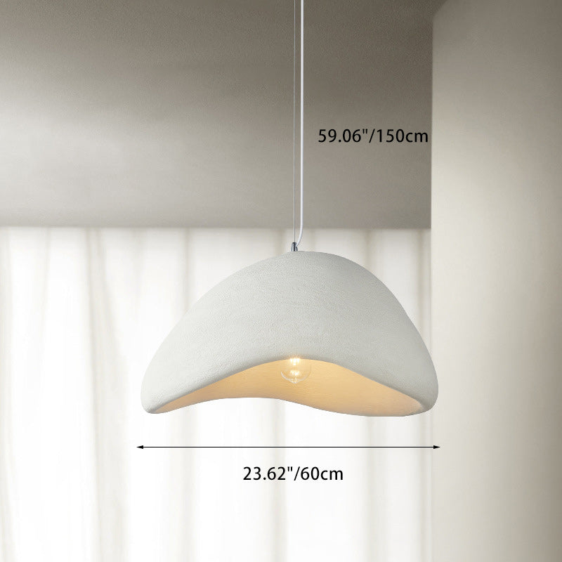 Contemporary Scandinavian Semicircle Polystyrene 1 - Light Pendant Light For Dining Room