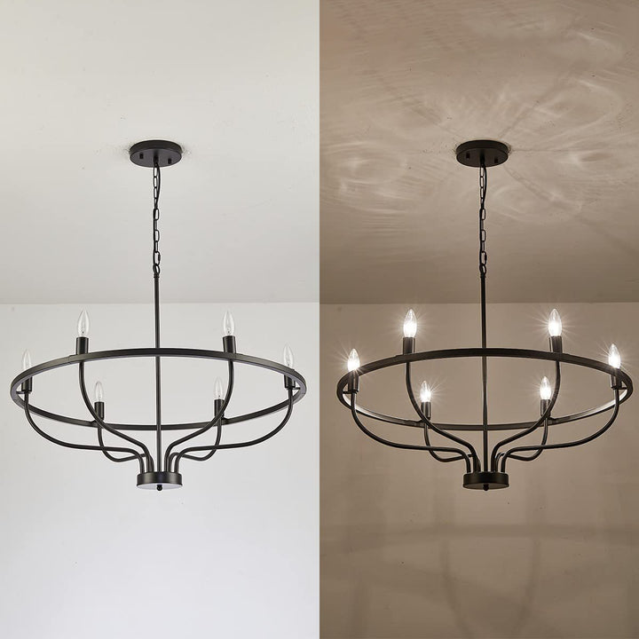 Arte Moderno Deco Forma de Vela Herrajes de Hierro 6 - Lámparas de Araña para Comedor 