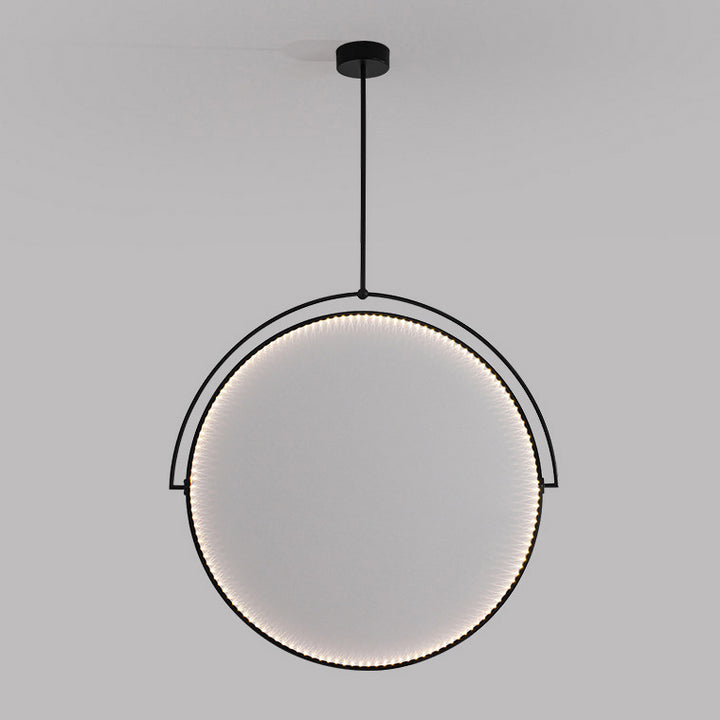 Modern Art Deco Round Reversible Acrylic Iron LED Pendant Light For Dining Room