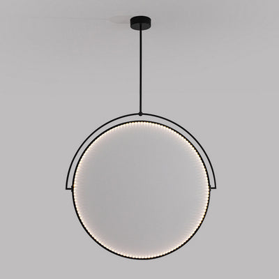 Modern Art Deco Round Reversible Acrylic Iron LED Pendant Light For Dining Room