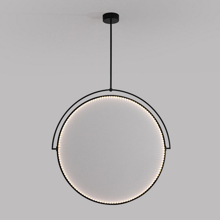 Modern Art Deco Round Reversible Acrylic Iron LED Pendant Light For Dining Room