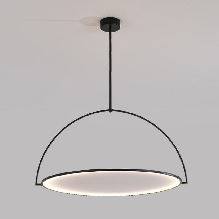 Modern Art Deco Round Reversible Acrylic Iron LED Pendant Light For Dining Room