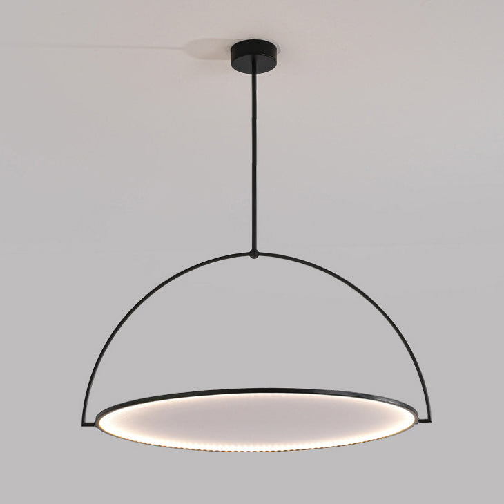 Modern Art Deco Round Reversible Acrylic Iron LED Pendant Light For Dining Room