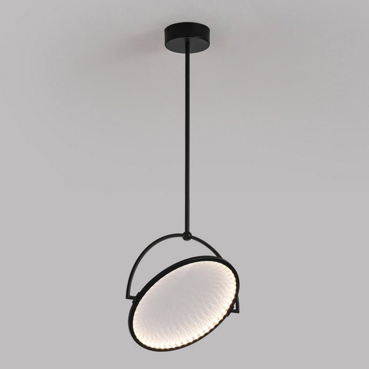 Modern Art Deco Round Reversible Acrylic Iron LED Pendant Light For Dining Room