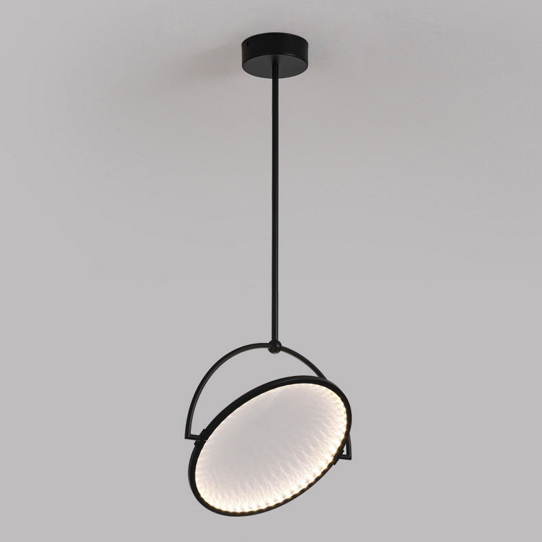 Modern Art Deco Round Reversible Acrylic Iron LED Pendant Light For Dining Room
