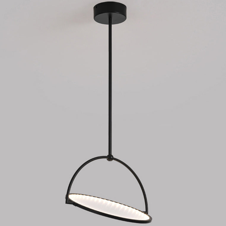 Modern Art Deco Round Reversible Acrylic Iron LED Pendant Light For Dining Room
