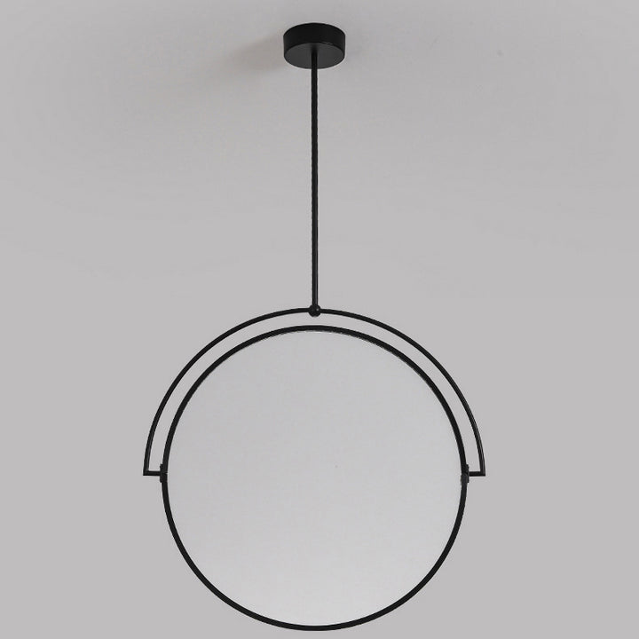 Modern Art Deco Round Reversible Acrylic Iron LED Pendant Light For Dining Room