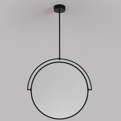 Modern Art Deco Round Reversible Acrylic Iron LED Pendant Light For Dining Room