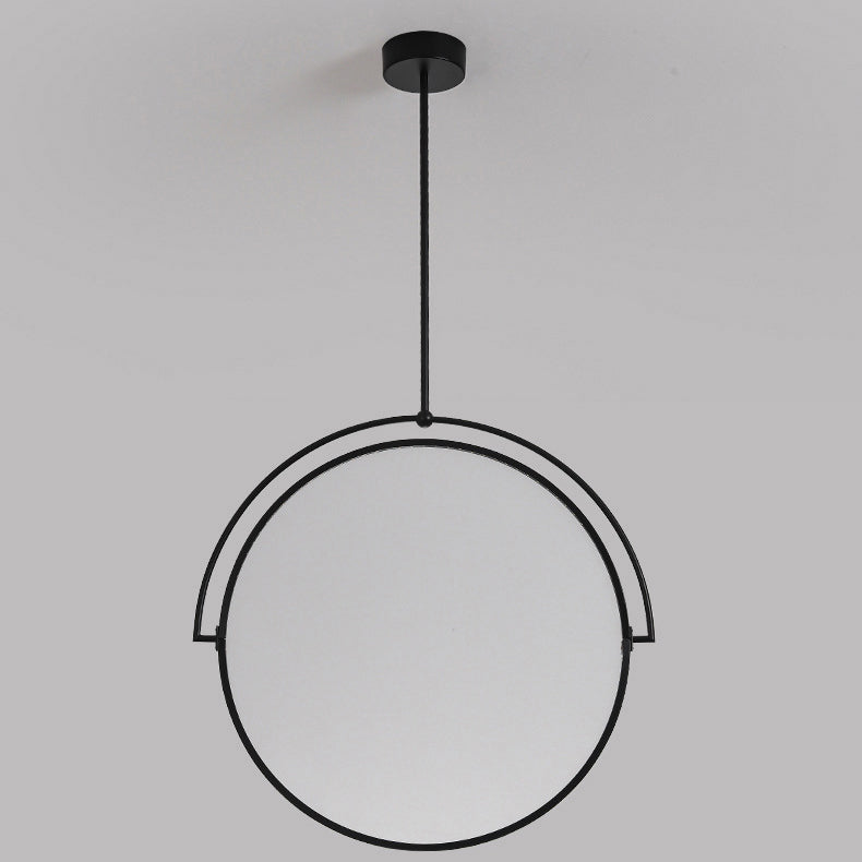Modern Art Deco Round Reversible Acrylic Iron LED Pendant Light For Dining Room