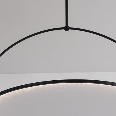 Modern Art Deco Round Reversible Acrylic Iron LED Pendant Light For Dining Room