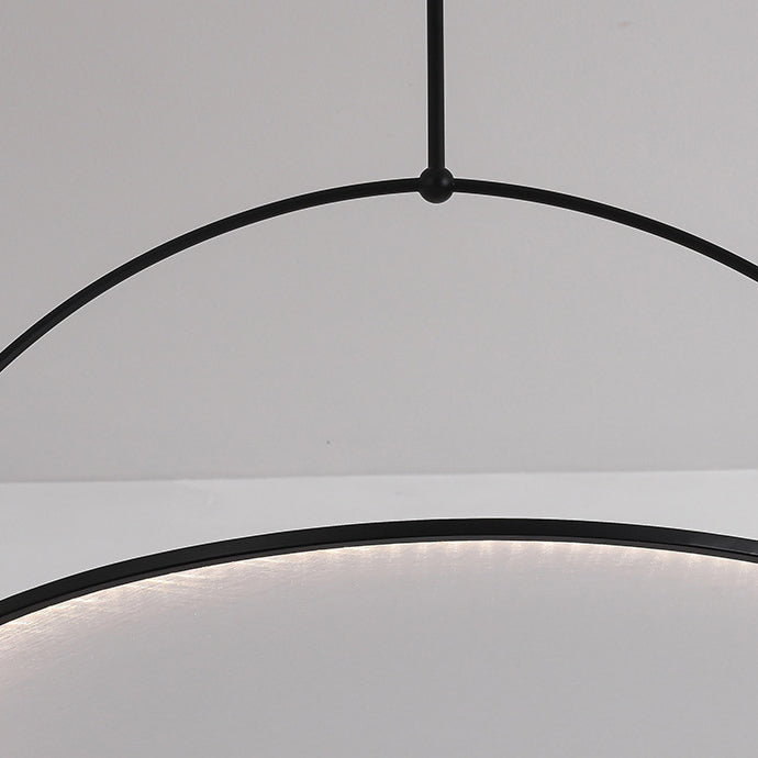 Modern Art Deco Round Reversible Acrylic Iron LED Pendant Light For Dining Room