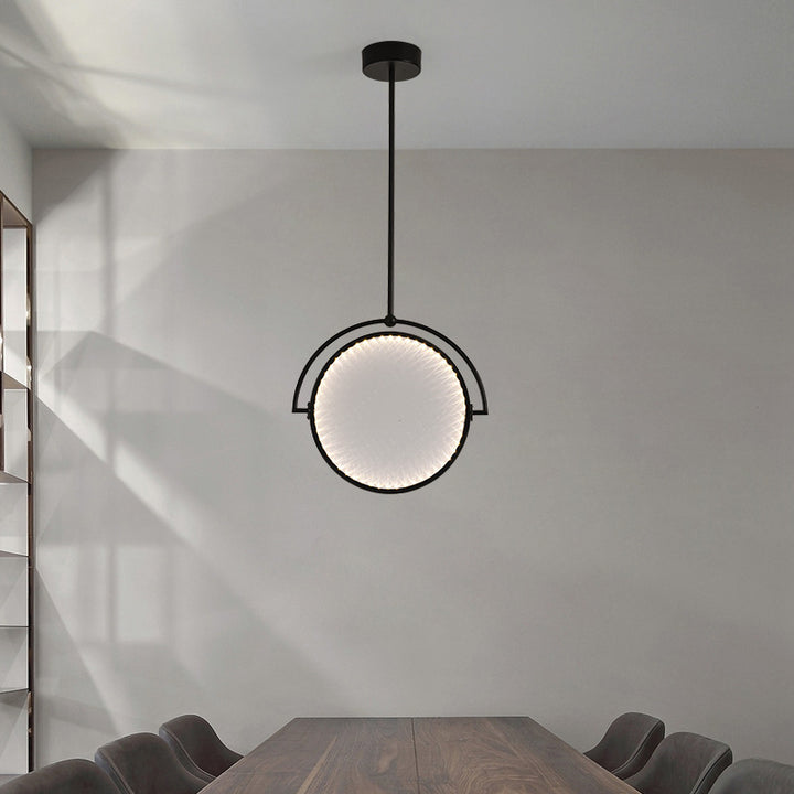 Moderne Art Deco Runde Wendbare Acryl Eisen LED Pendelleuchte für Esszimmer 