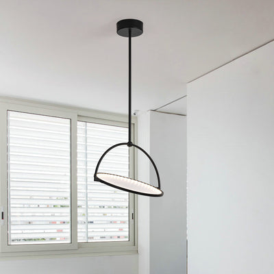 Modern Art Deco Round Reversible Acrylic Iron LED Pendant Light For Dining Room