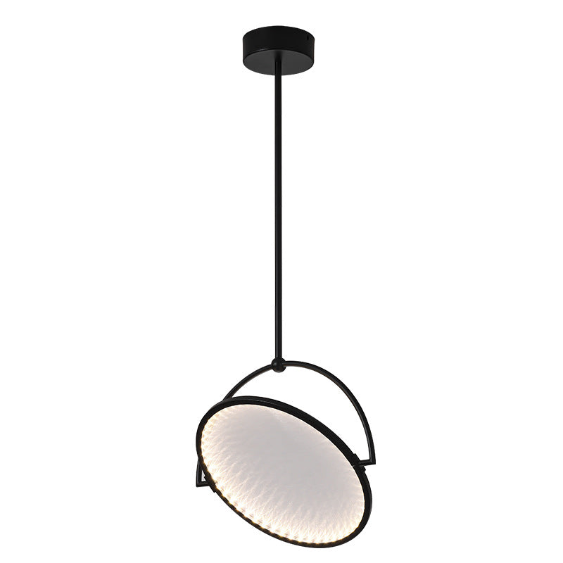 Modern Art Deco Round Reversible Acrylic Iron LED Pendant Light For Dining Room