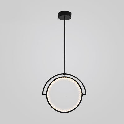 Modern Art Deco Round Reversible Acrylic Iron LED Pendant Light For Dining Room