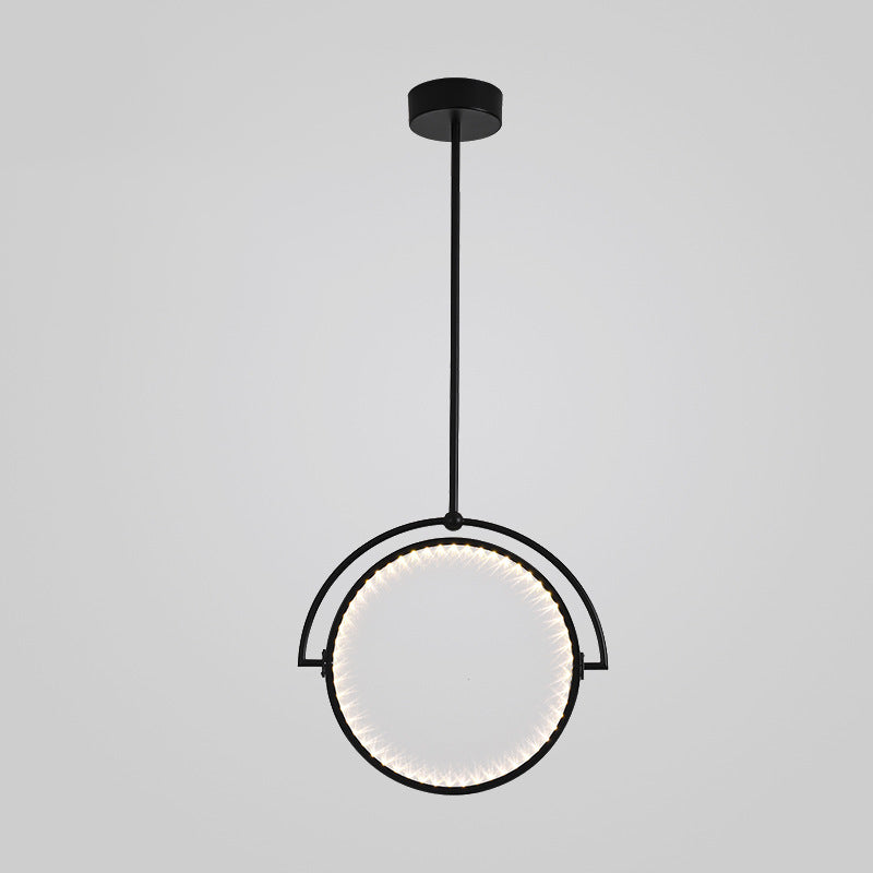 Modern Art Deco Round Reversible Acrylic Iron LED Pendant Light For Dining Room