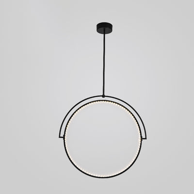 Modern Art Deco Round Reversible Acrylic Iron LED Pendant Light For Dining Room