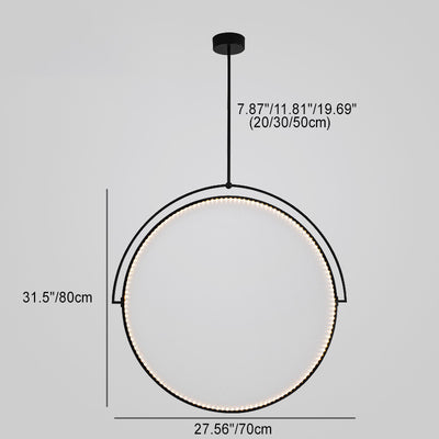 Modern Art Deco Round Reversible Acrylic Iron LED Pendant Light For Dining Room