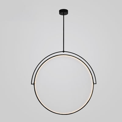 Modern Art Deco Round Reversible Acrylic Iron LED Pendant Light For Dining Room