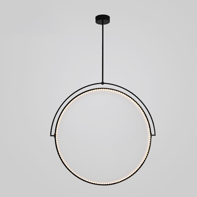 Modern Art Deco Round Reversible Acrylic Iron LED Pendant Light For Dining Room