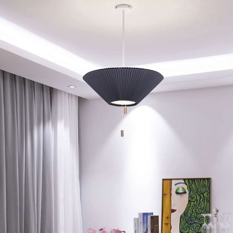 Contemporary Nordic Free Adjustment Paper Cloth Iron 1 - Light Chandelier For Living Room
