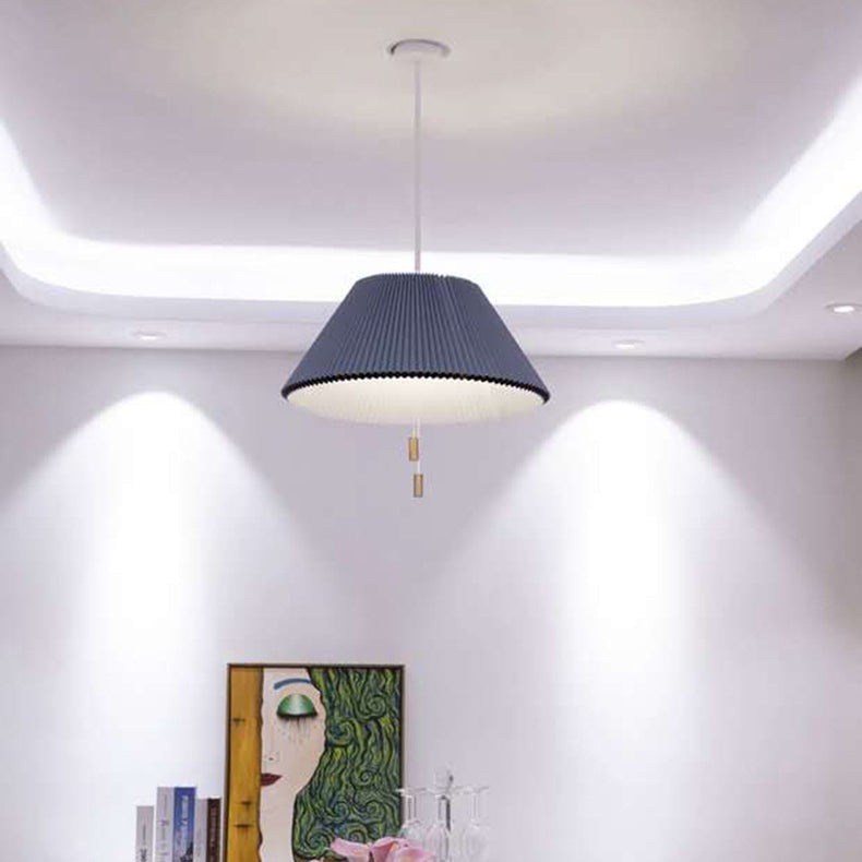 Contemporary Nordic Free Adjustment Paper Cloth Iron 1 - Light Chandelier For Living Room