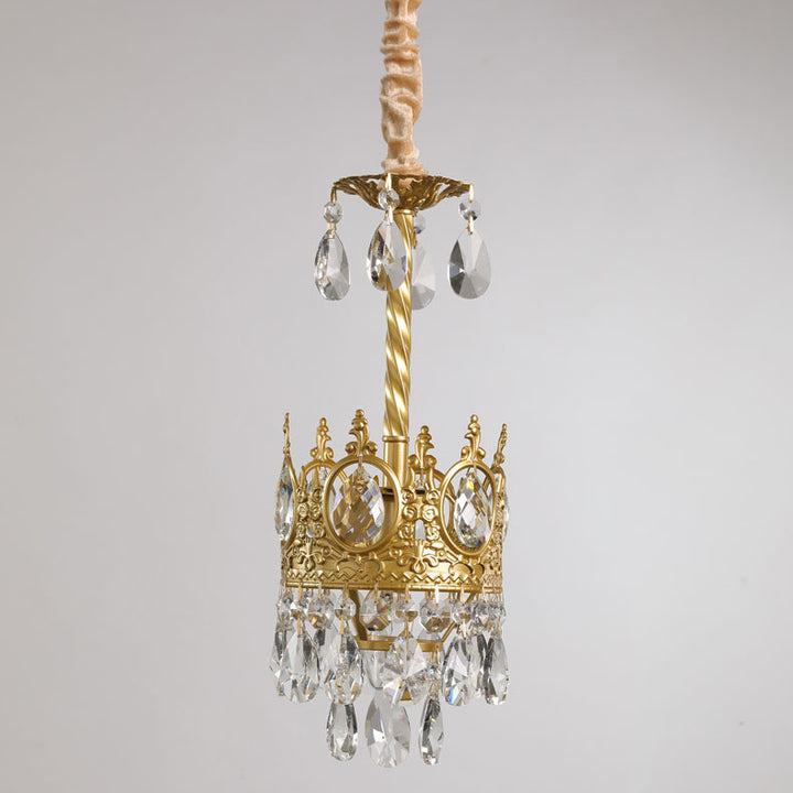 Traditionnel Fer à Cône Français Cristal 1/4/6 - Suspension Luminaire Pour Salon 