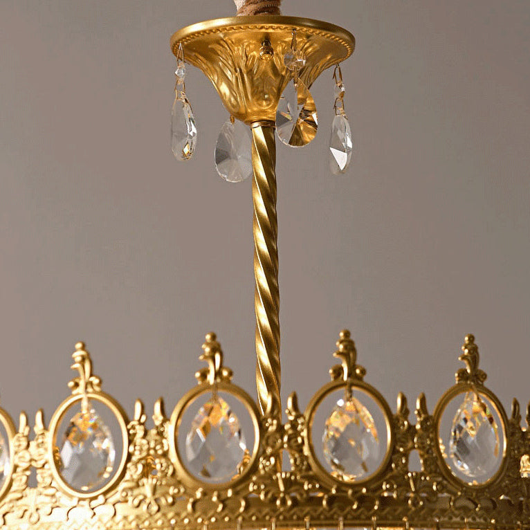 Traditionnel Fer à Cône Français Cristal 1/4/6 - Suspension Luminaire Pour Salon 