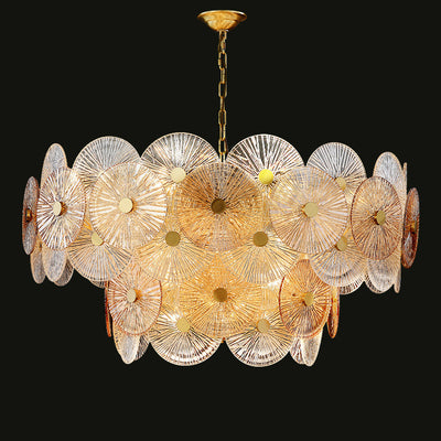Lustre Contemporain de Luxe Rond Flocon de Neige en Verre Fer 8/15/22 - Pour Salon 