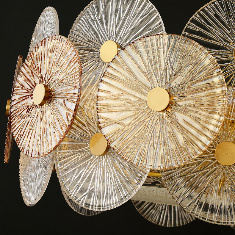 Lustre Contemporain de Luxe Rond Flocon de Neige en Verre Fer 8/15/22 - Pour Salon 