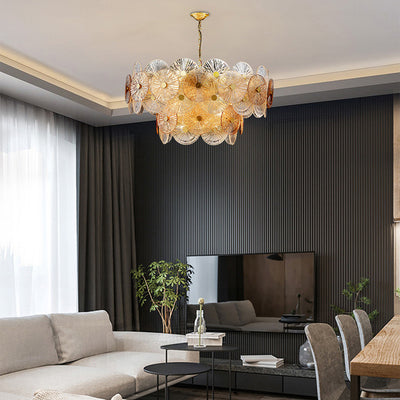 Lustre Contemporain de Luxe Rond Flocon de Neige en Verre Fer 8/15/22 - Pour Salon 