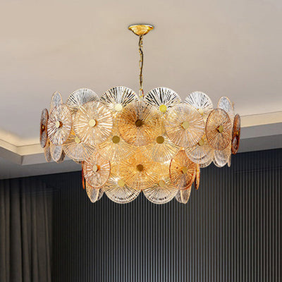 Lustre Contemporain de Luxe Rond Flocon de Neige en Verre Fer 8/15/22 - Pour Salon 