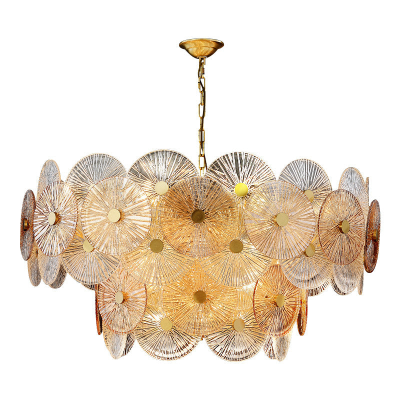 Lustre Contemporain de Luxe Rond Flocon de Neige en Verre Fer 8/15/22 - Pour Salon 
