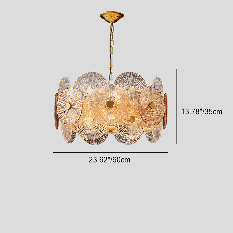 Lustre Contemporain de Luxe Rond Flocon de Neige en Verre Fer 8/15/22 - Pour Salon 