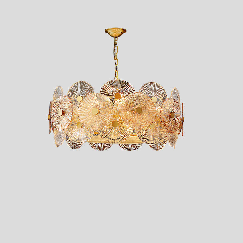 Lustre Contemporain de Luxe Rond Flocon de Neige en Verre Fer 8/15/22 - Pour Salon 