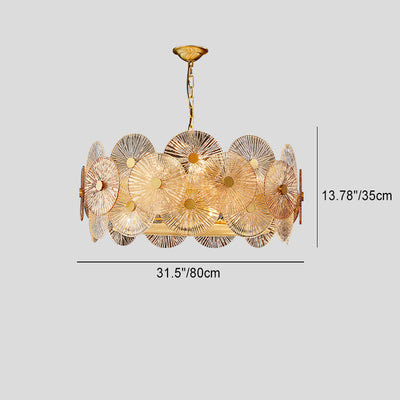 Lustre Contemporain de Luxe Rond Flocon de Neige en Verre Fer 8/15/22 - Pour Salon 