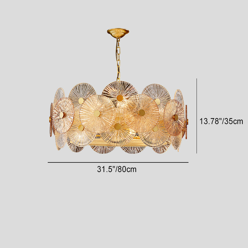 Lustre Contemporain de Luxe Rond Flocon de Neige en Verre Fer 8/15/22 - Pour Salon 