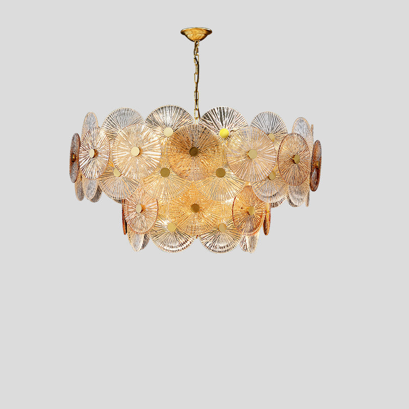 Lustre Contemporain de Luxe Rond Flocon de Neige en Verre Fer 8/15/22 - Pour Salon 