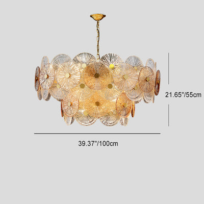 Lustre Contemporain de Luxe Rond Flocon de Neige en Verre Fer 8/15/22 - Pour Salon 