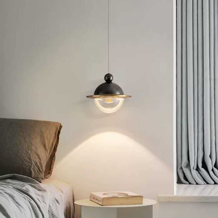 Lámpara colgante LED de aluminio acrílico con forma de OVNI nórdico contemporáneo para dormitorio 