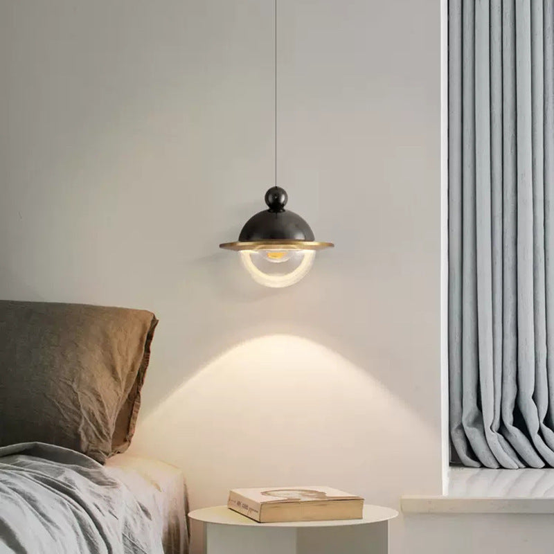 Zeitgenössische nordische UFO-Form Aluminium Acryl LED Pendelleuchte für das Schlafzimmer 