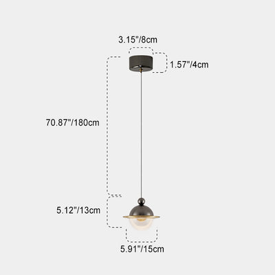 Zeitgenössische nordische UFO-Form Aluminium Acryl LED Pendelleuchte für das Schlafzimmer 