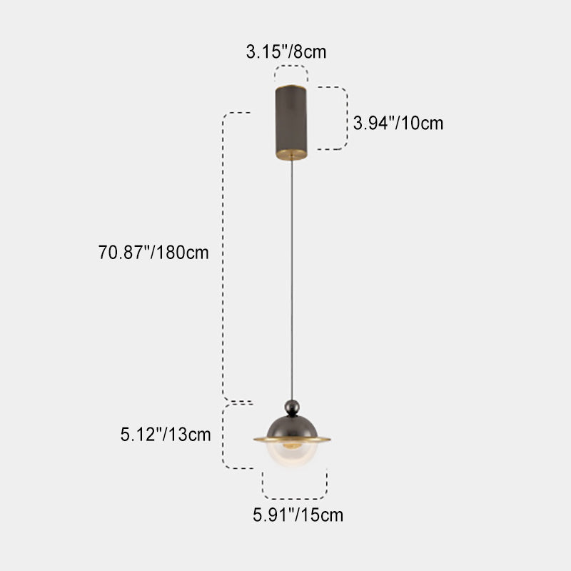 Zeitgenössische nordische UFO-Form Aluminium Acryl LED Pendelleuchte für das Schlafzimmer 