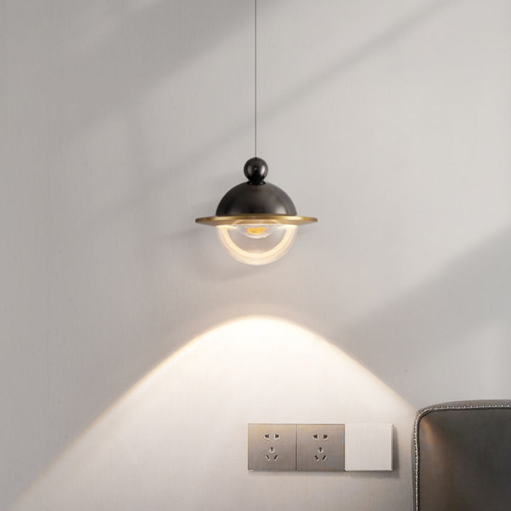 Lámpara colgante LED de aluminio acrílico con forma de OVNI nórdico contemporáneo para dormitorio 
