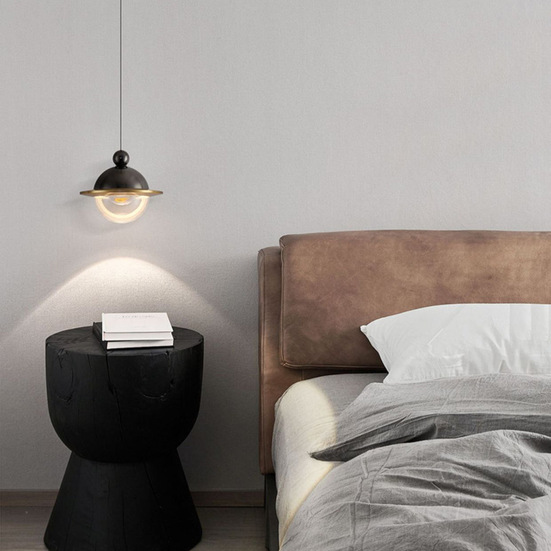 Lámpara colgante LED de aluminio acrílico con forma de OVNI nórdico contemporáneo para dormitorio 